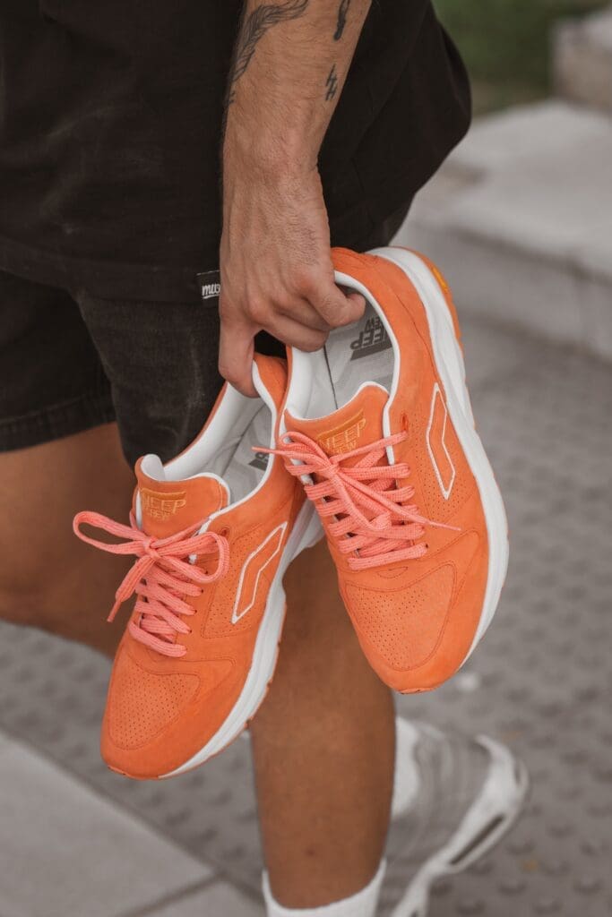 orange sneakers