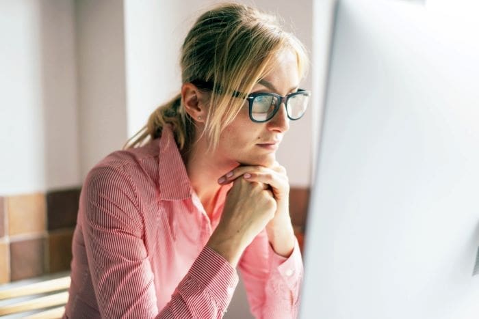 What looking at the screen