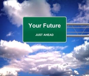 Your Future Just Ahead road sign