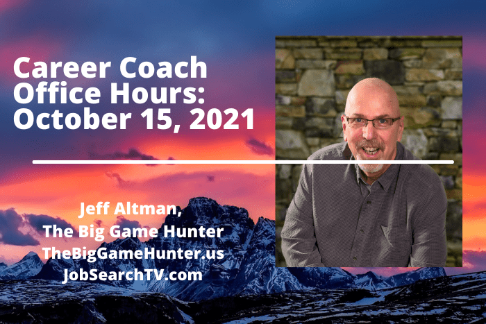 Career Coach Office Hours October 15 2021