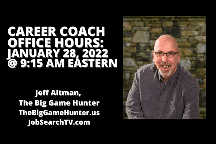 Career Coach Office Hours January 28 2022