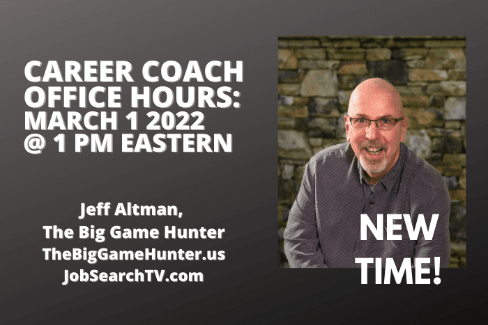 Career Coach Office Hours: March 1 2022