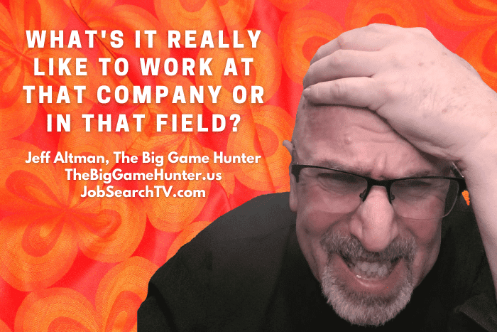 What's It Really Like to Work at that Company or In That Field?